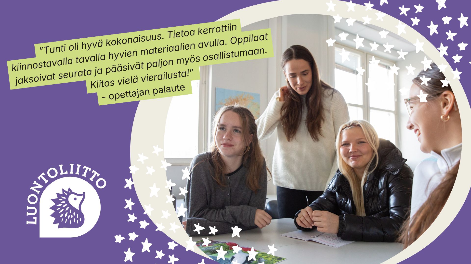 Luontoliitto järjesti yli 500 kouluvierailua vuonna 2025.