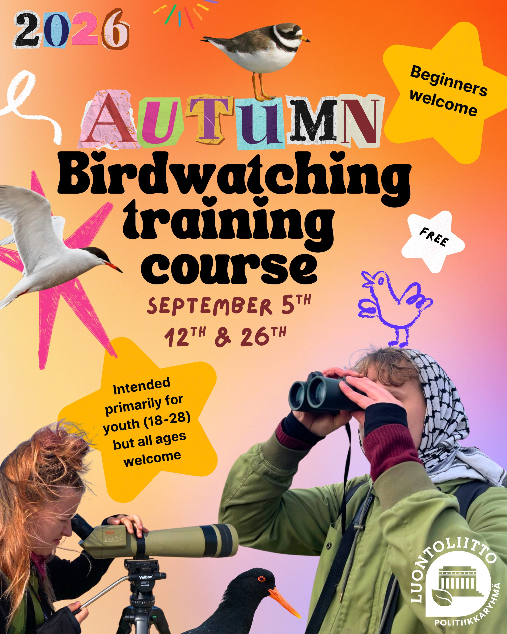 2026 Autumn Birdwatching Training course – Birds in the Sea environment