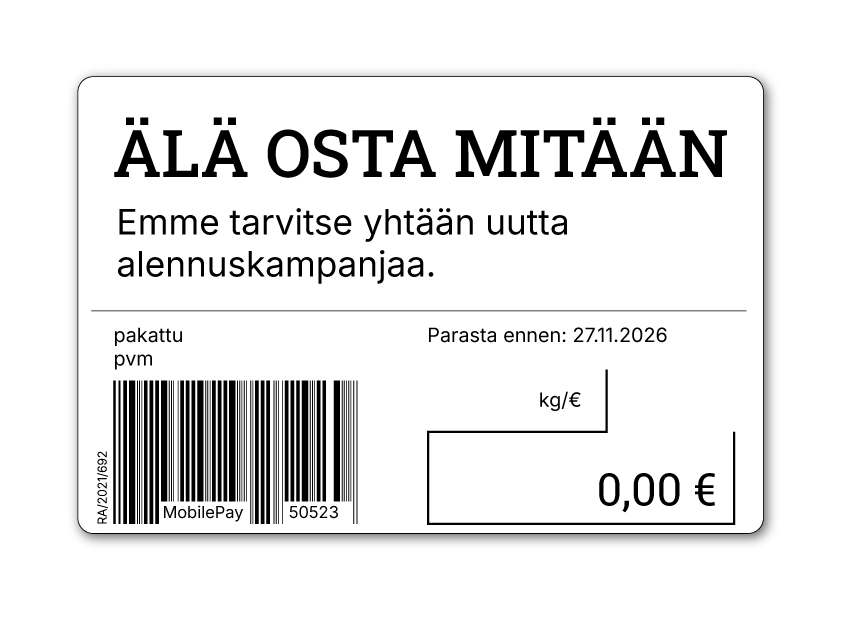 Älä osta mitään -kampanja haastaa suomalaiset ostolakkoon marraskuun ajaksi